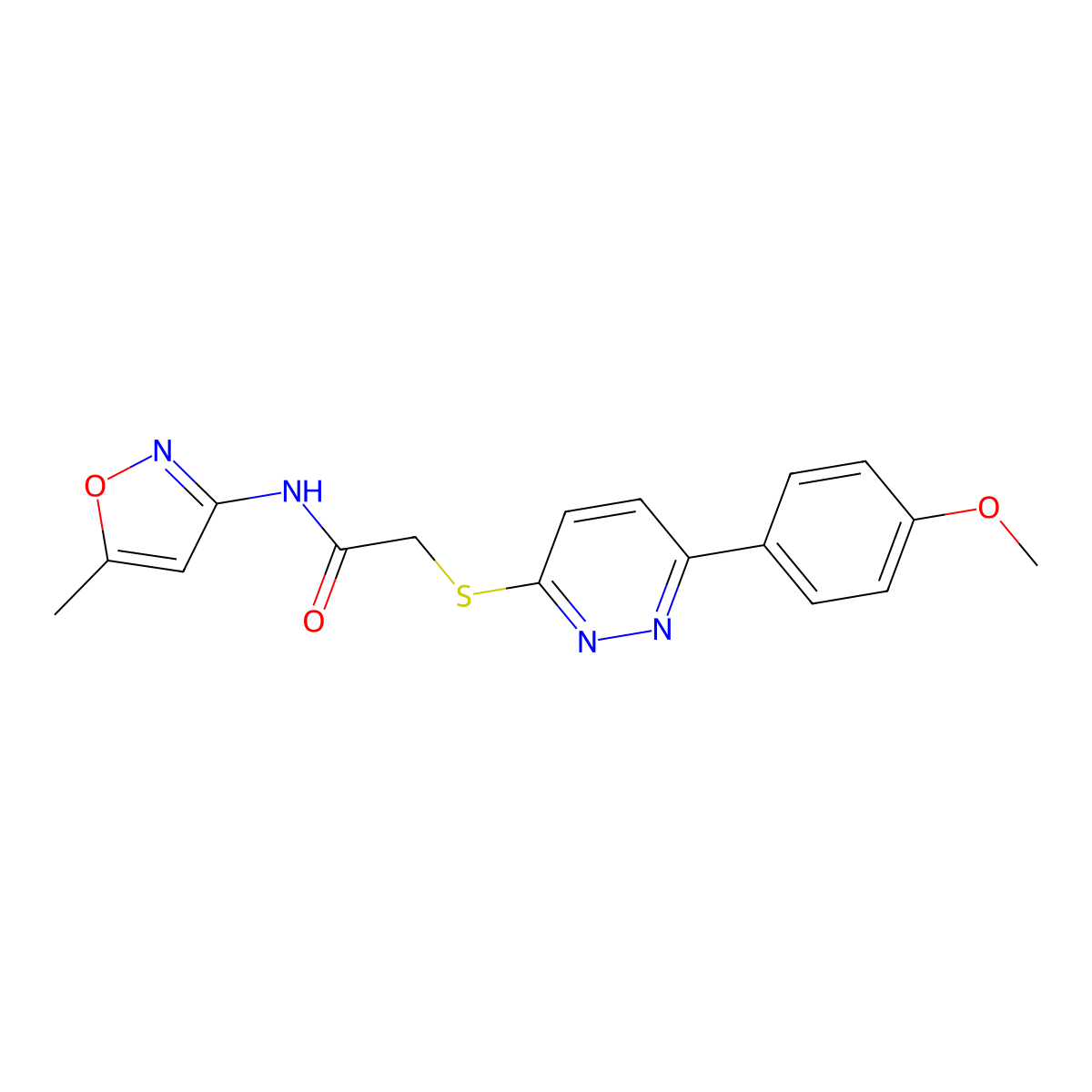 2-((6-(4-methoxyphenyl)pyridazin-3-yl)thio)-N-(5-methylisoxazol-3-yl)acetamide molecular structure, CAS 626224-24-6