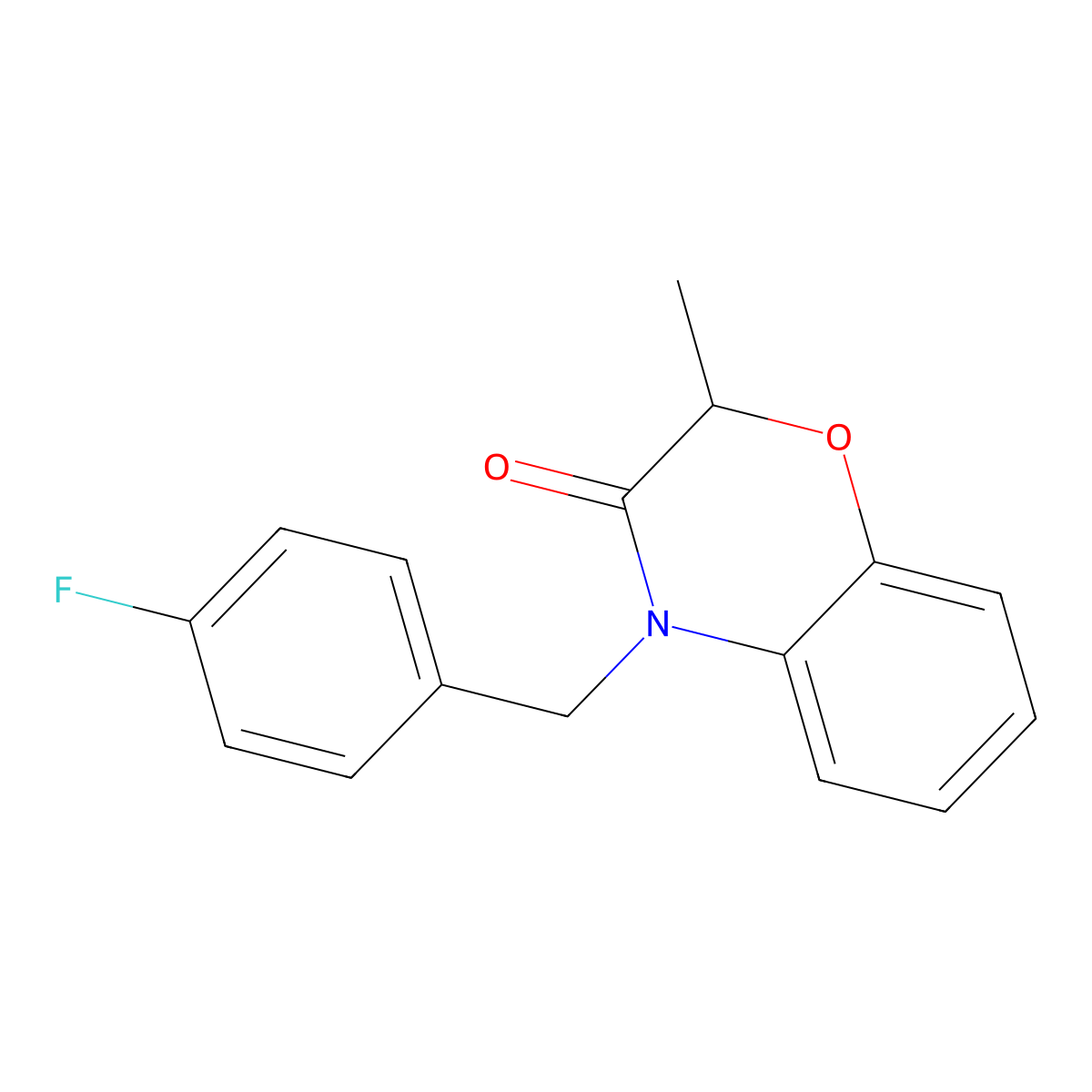 4-(4-fluorobenzyl)-2-methyl-2H-1,4-benzoxazin-3(4H)-one molecular structure, CAS 626225-57-8