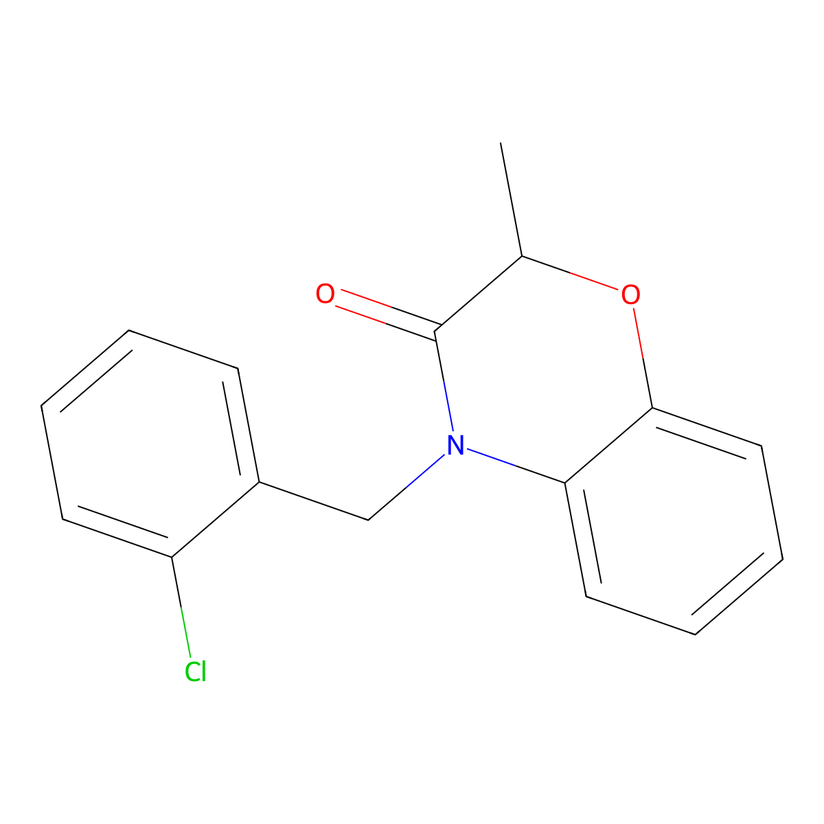 4-[(2-Chlorophenyl)methyl]-2-methyl-1,4-benzoxazin-3-one molecular structure, CAS 626225-81-8