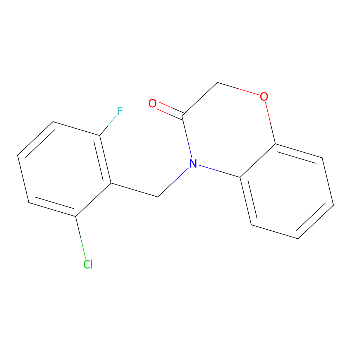 4-(2-chloro-6-fluorobenzyl)-2H-1,4-benzoxazin-3(4H)-one molecular structure, CAS 626226-19-5