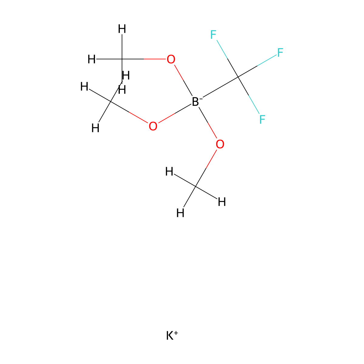 potassium trimethoxy(trifluoromethyl)boranuide molecular structure, CAS 626232-27-7