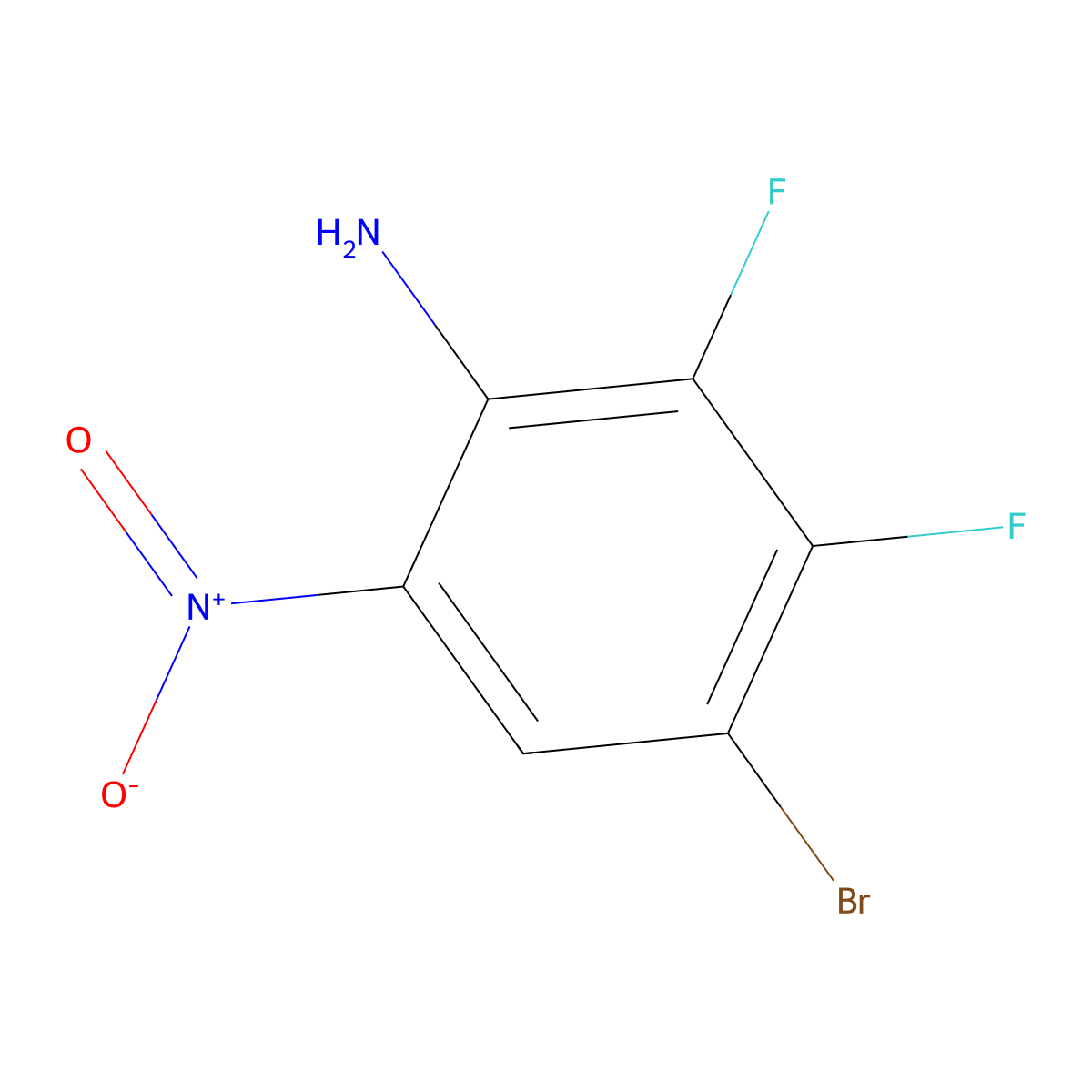 4-Bromo-2,3-difluoro-6-nitroaniline molecular structure, CAS 626238-73-1