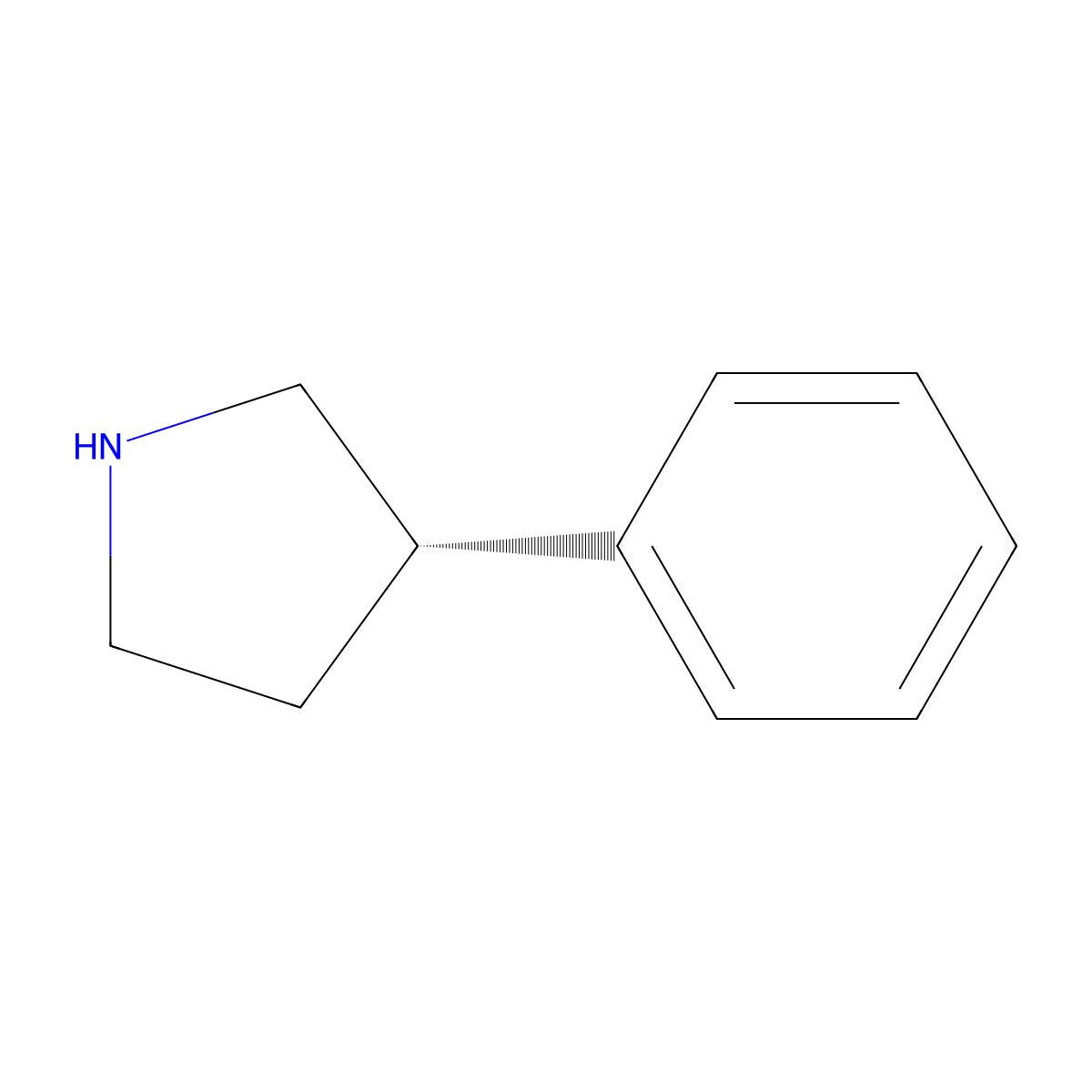 (3S)-3-phenylpyrrolidine molecular structure, CAS 62624-46-8