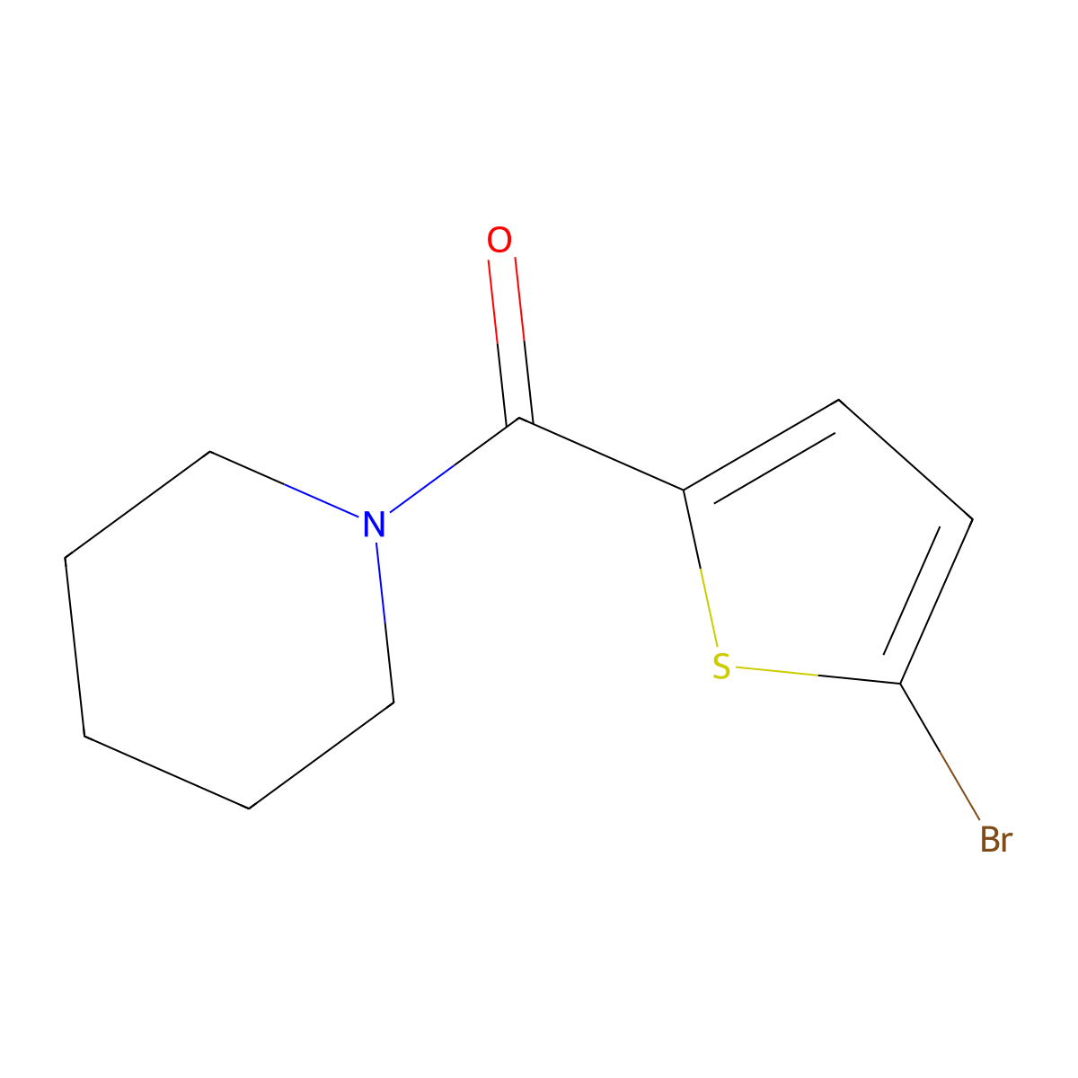 (5-Bromothiophen-2-yl)(piperidin-1-yl)methanone molecular structure, CAS 626242-11-3
