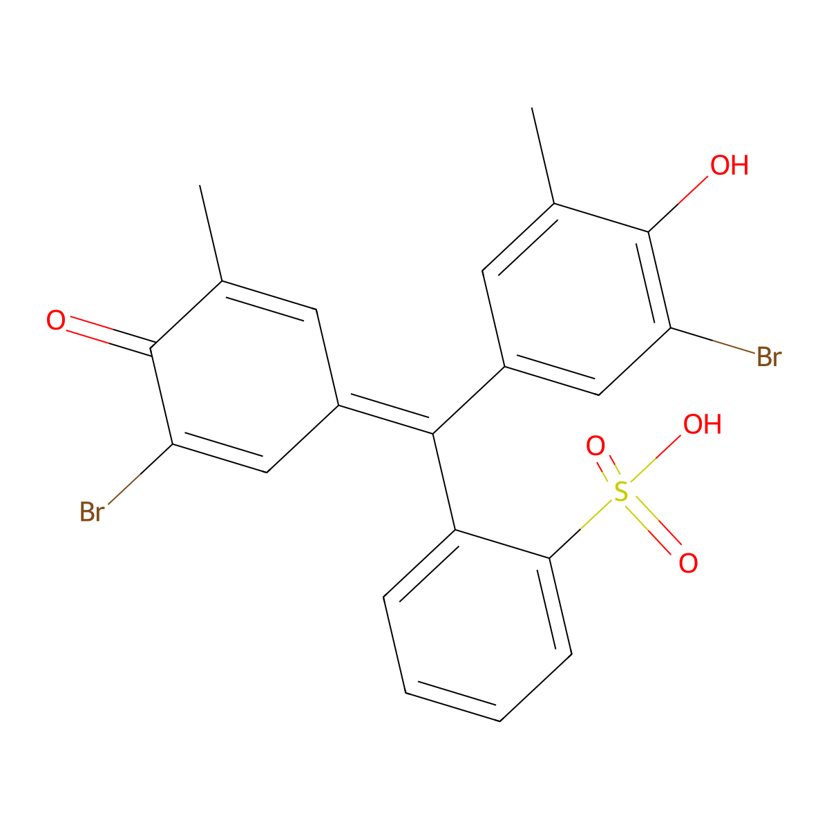 Bromocresol purple (sodium salt) molecular structure, CAS 62625-30-3