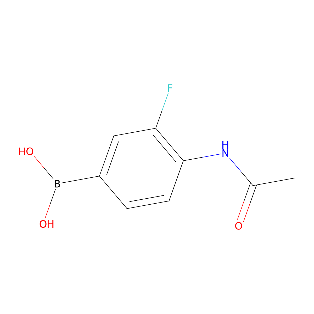4-Acetamido-3-fluorophenylboronic Acid molecular structure, CAS 626251-12-5