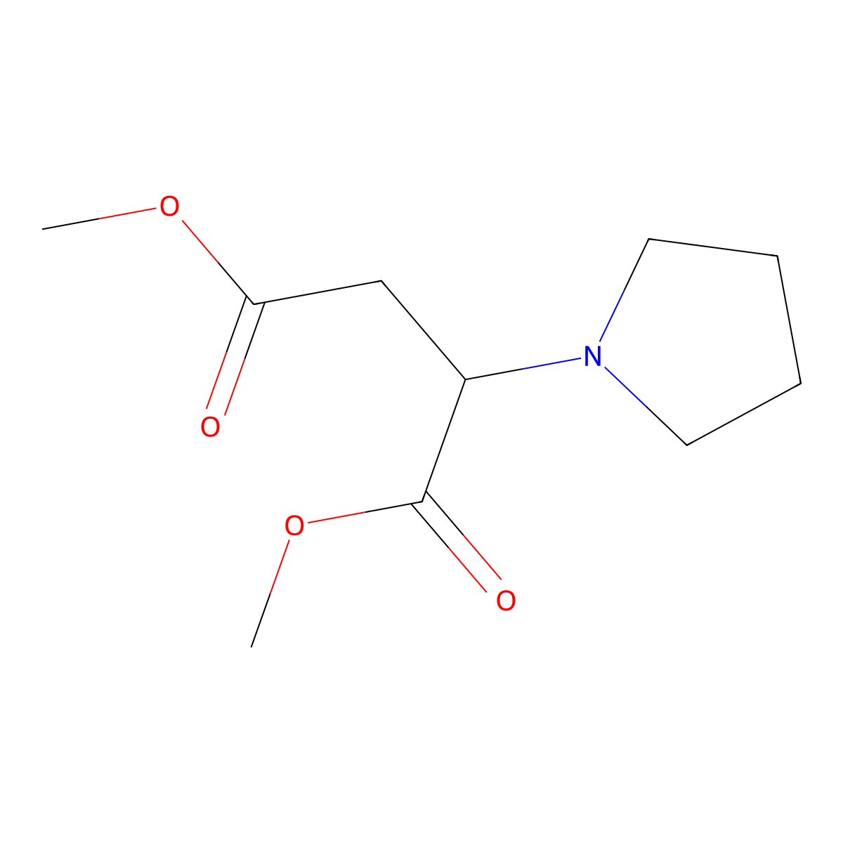 Dimethyl 2-pyrrolidin-1-ylbutanedioate molecular structure, CAS 62626-92-0