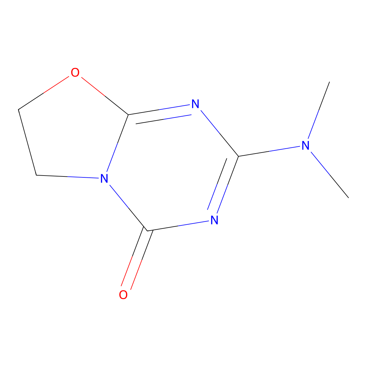 2-Dimethylamino-6,7-dihydro-oxazolo[3,2-a][1,3,5]triazin-4-one molecular structure, CAS 62626-99-7