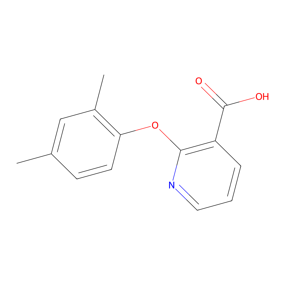2-(2,4-dimethylphenoxy)pyridine-3-carboxylic Acid molecular structure, CAS 62627-10-5