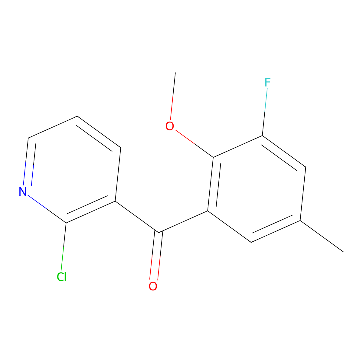 (2-Chloropyridin-3-yl)(3-fluoro-2-methoxy-5-methylphenyl)methanone molecular structure, CAS 62627-11-6
