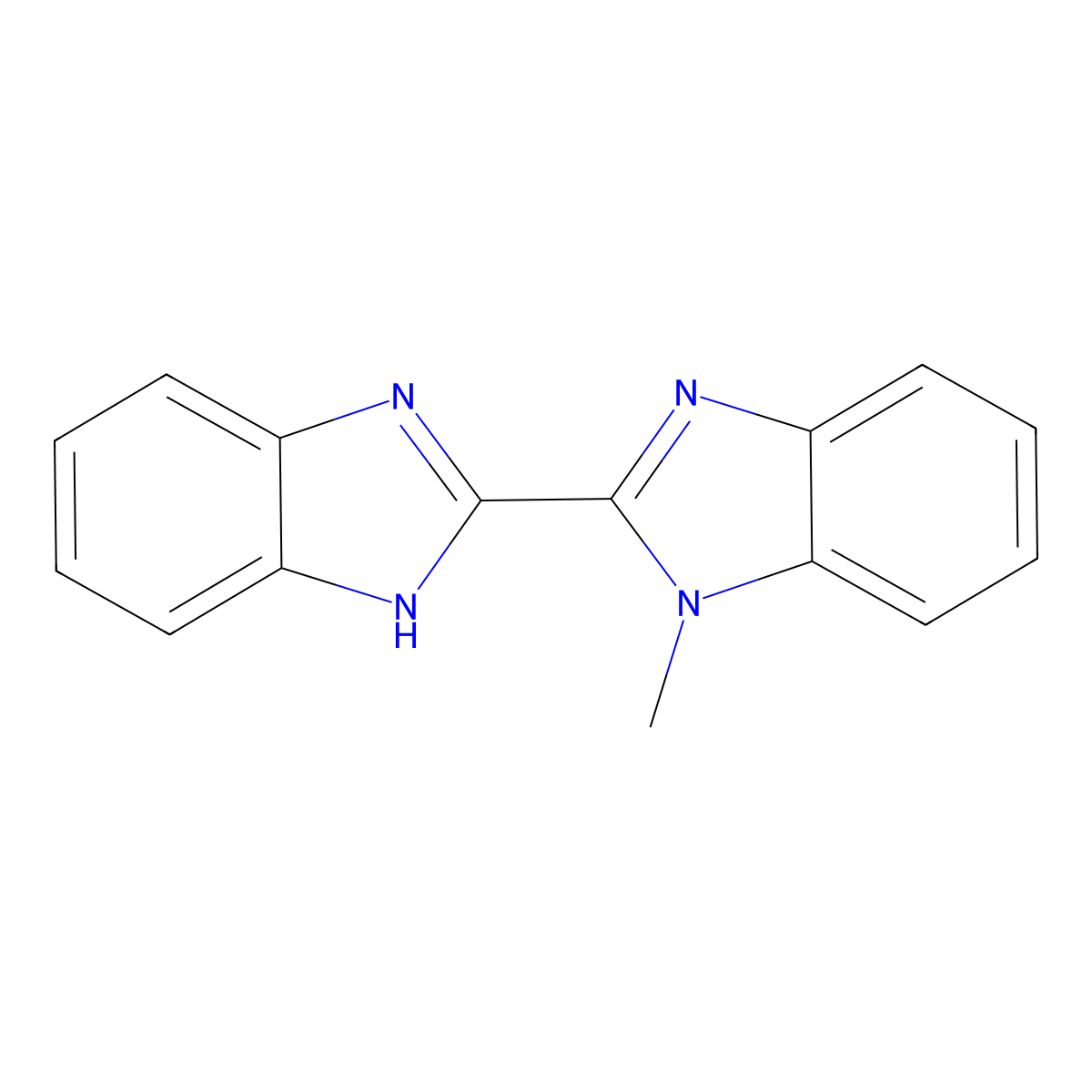 2,2'-Bi-1H-benzimidazole, 1-methyl- molecular structure, CAS 62627-68-3