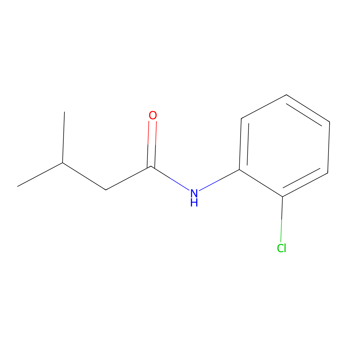 Butanamide, N-(2-chlorophenyl)-3-methyl- molecular structure, CAS 62635-51-2