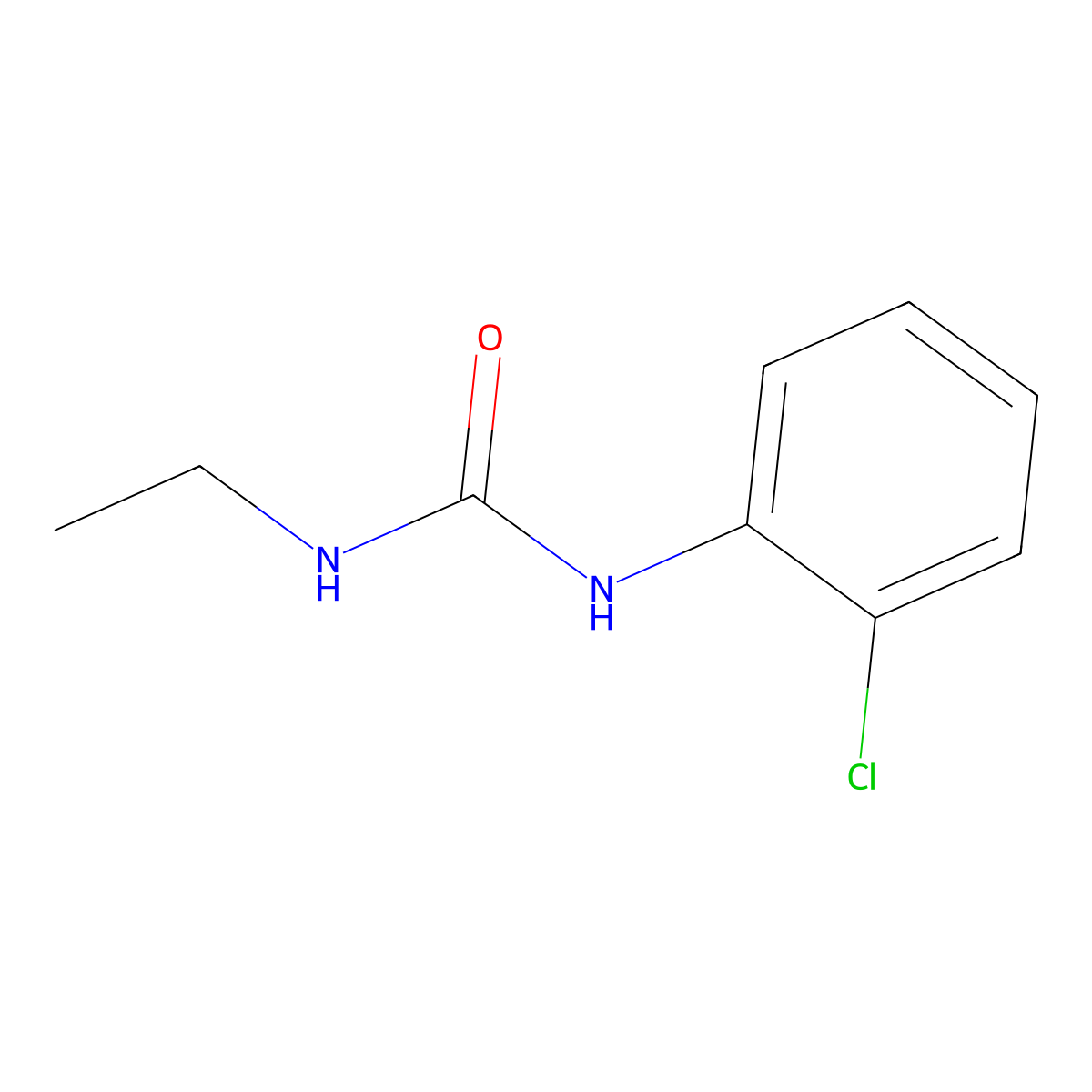 Urea, N-(2-chlorophenyl)-N'-ethyl- molecular structure, CAS 62635-53-4