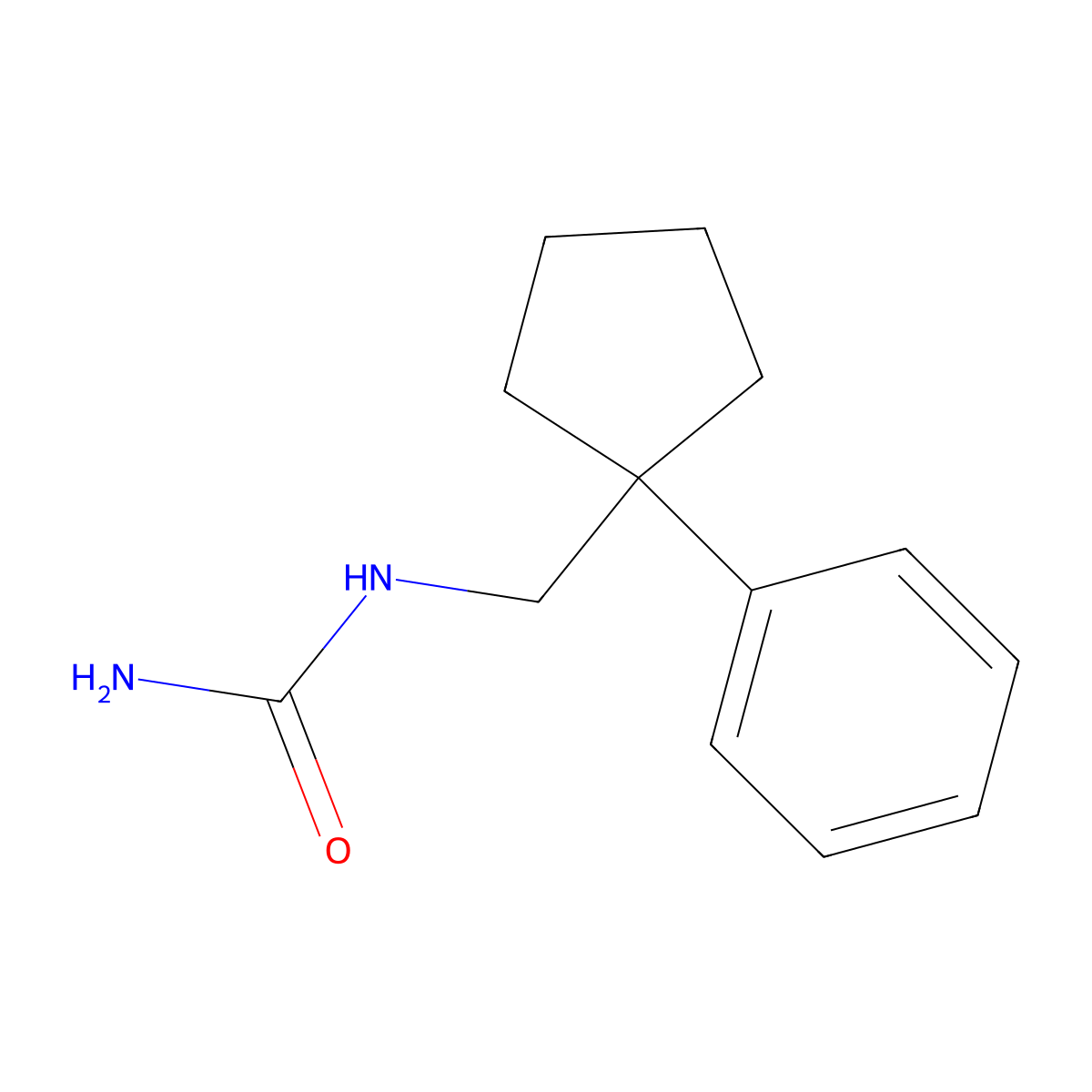 Urea, [(1-phenylcyclopentyl)methyl]- molecular structure, CAS 62636-71-9