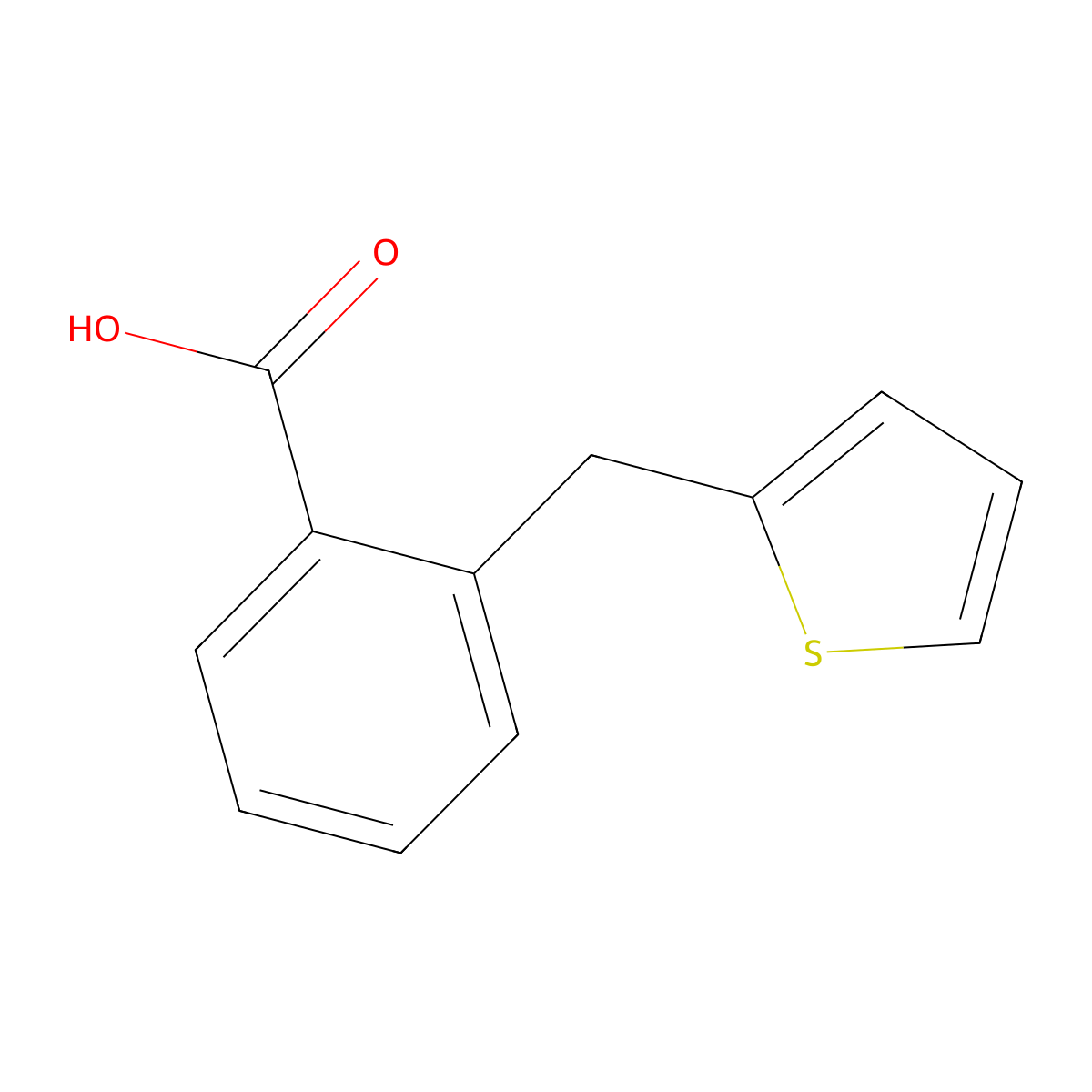 2-Thiophen-2-ylmethyl-benzoic acid molecular structure, CAS 62636-87-7