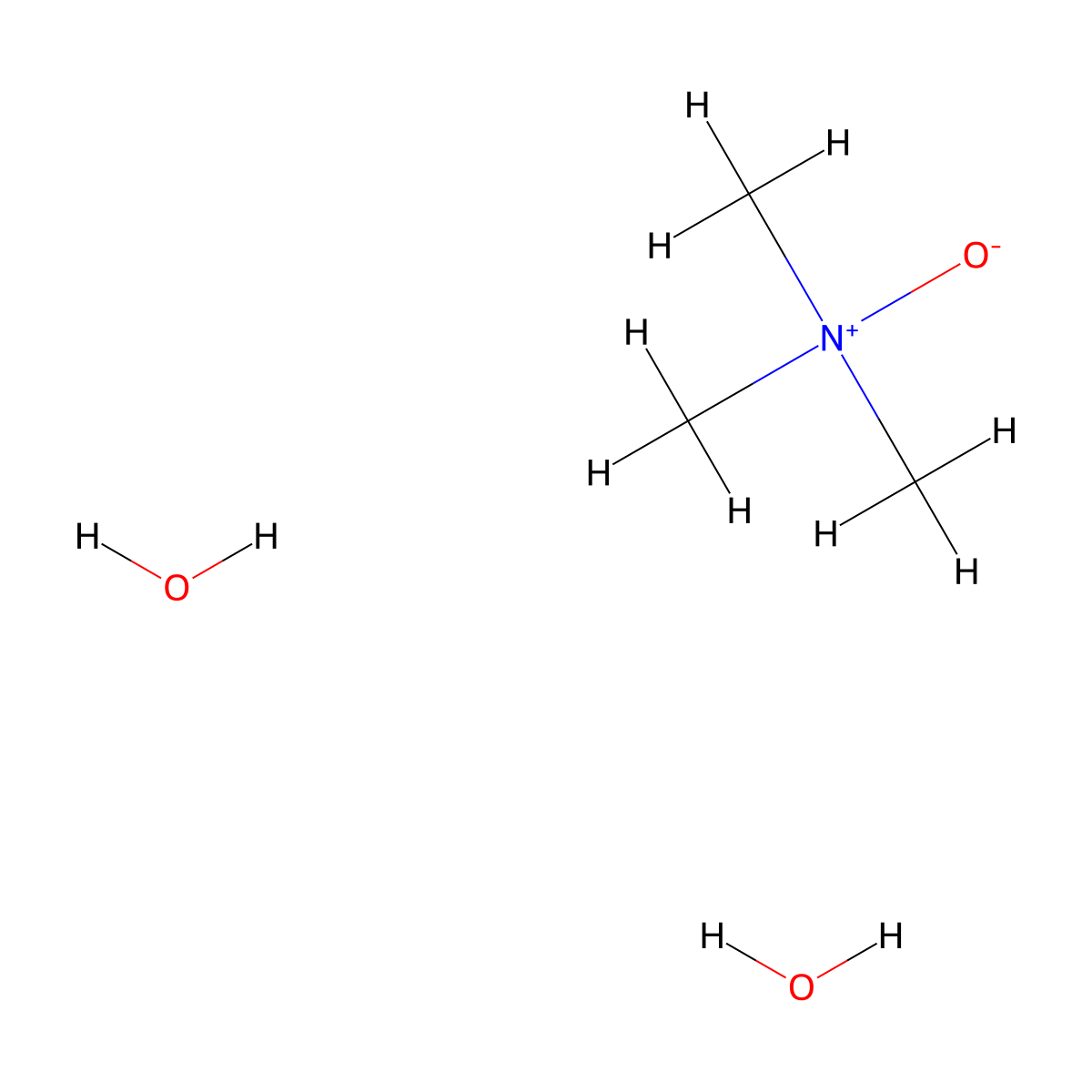 Trimethylamine oxide dihydrate molecular structure, CAS 62637-93-8