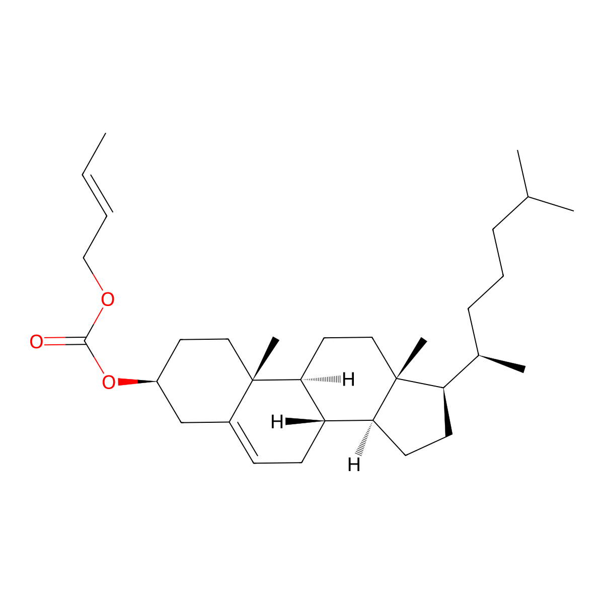 Cholest-5-en-3-ol (3beta)-, 3-(2-buten-1-yl carbonate) molecular structure, CAS 62637-94-9