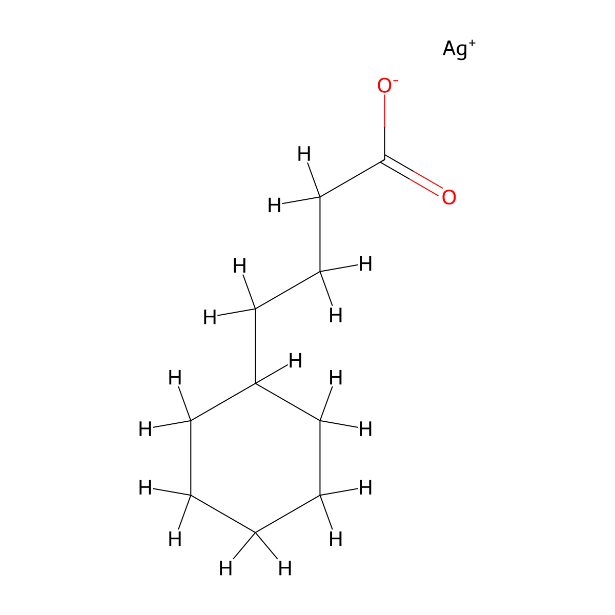 Silver 4-cyclohexylbutyrate molecular structure, CAS 62638-04-4