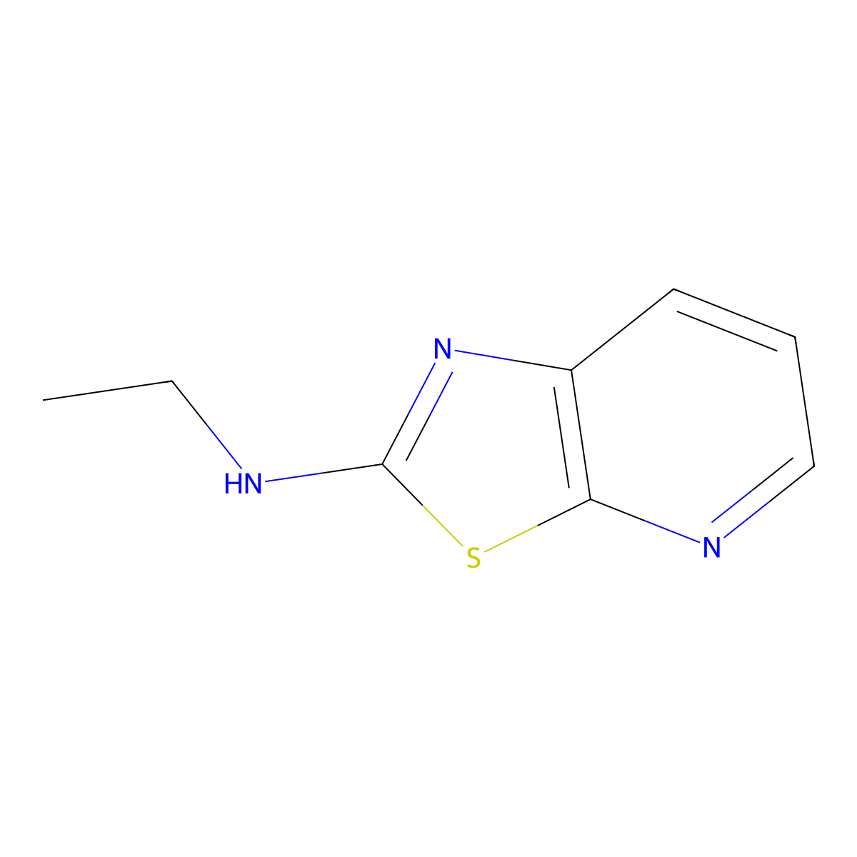 Thiazolo(5,4-b)pyridin-2-amine, N-ethyl- molecular structure, CAS 62638-69-1