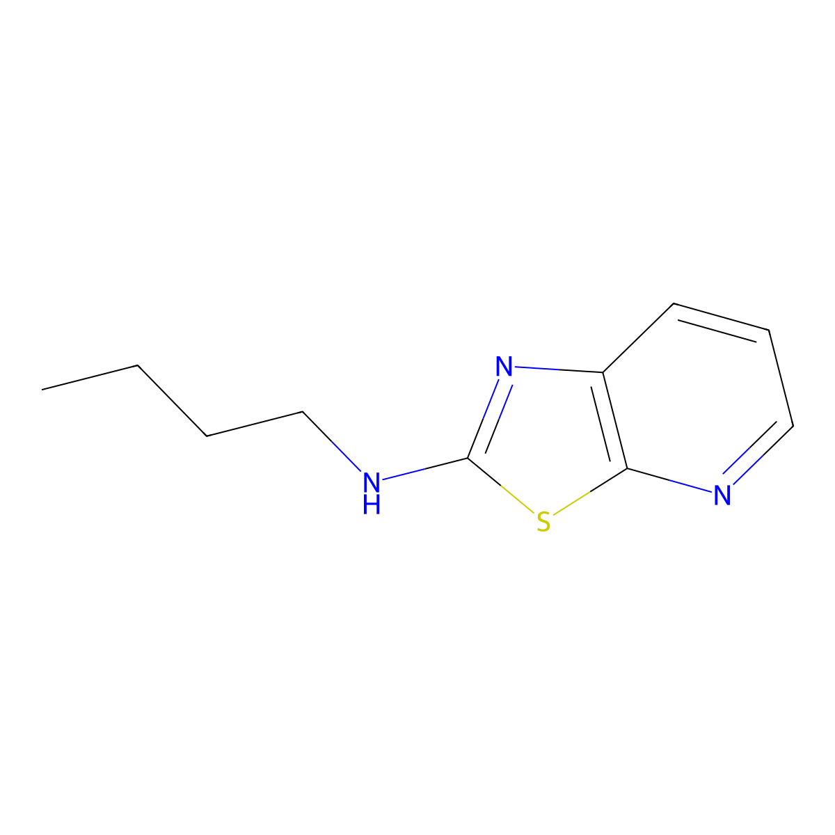Thiazolo[5,4-b]pyridin-2-amine, N-butyl- molecular structure, CAS 62638-70-4