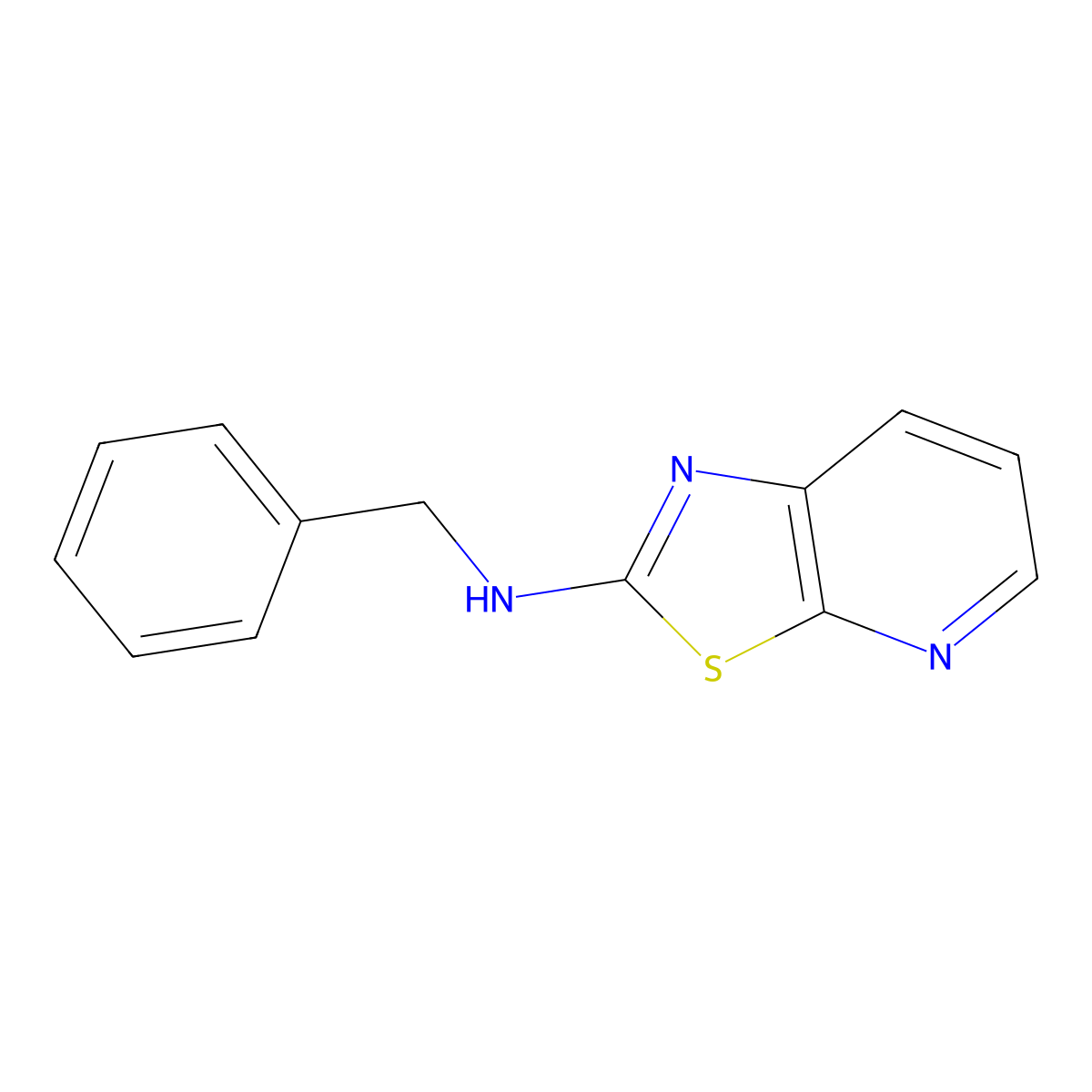 Thiazolo[5,4-b]pyridin-2-amine, N-(phenylmethyl)- molecular structure, CAS 62638-72-6