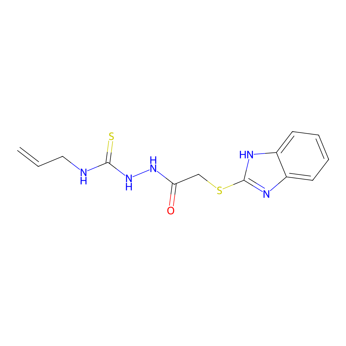 2-(1H-1,3-benzodiazol-2-ylsulfanyl)-N-{[(prop-2-en-1-yl)carbamothioyl]amino}acetamide molecular structure, CAS 62638-92-0