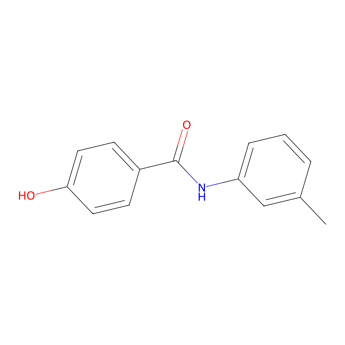 Benzamide, 4-hydroxy-N-(3-methylphenyl)- molecular structure, CAS 62639-23-0