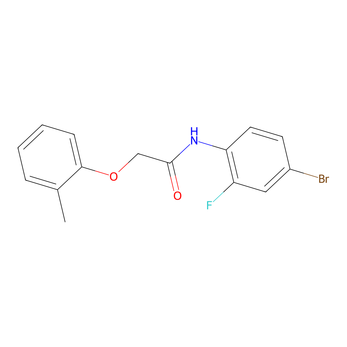 n-(4-Bromo-2-fluorophenyl)-2-(2-methylphenoxy)acetamide molecular structure, CAS 6264-19-3