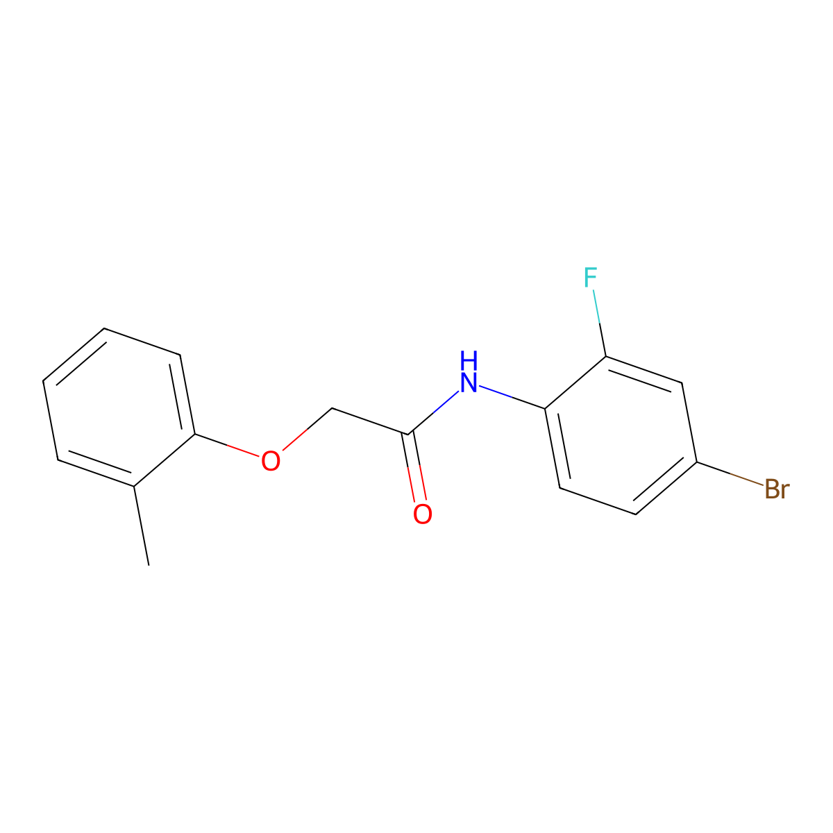 n-(4-Bromo-2-fluorophenyl)-2-(2-methylphenoxy)acetamide molecular structure, CAS 6264-19-3