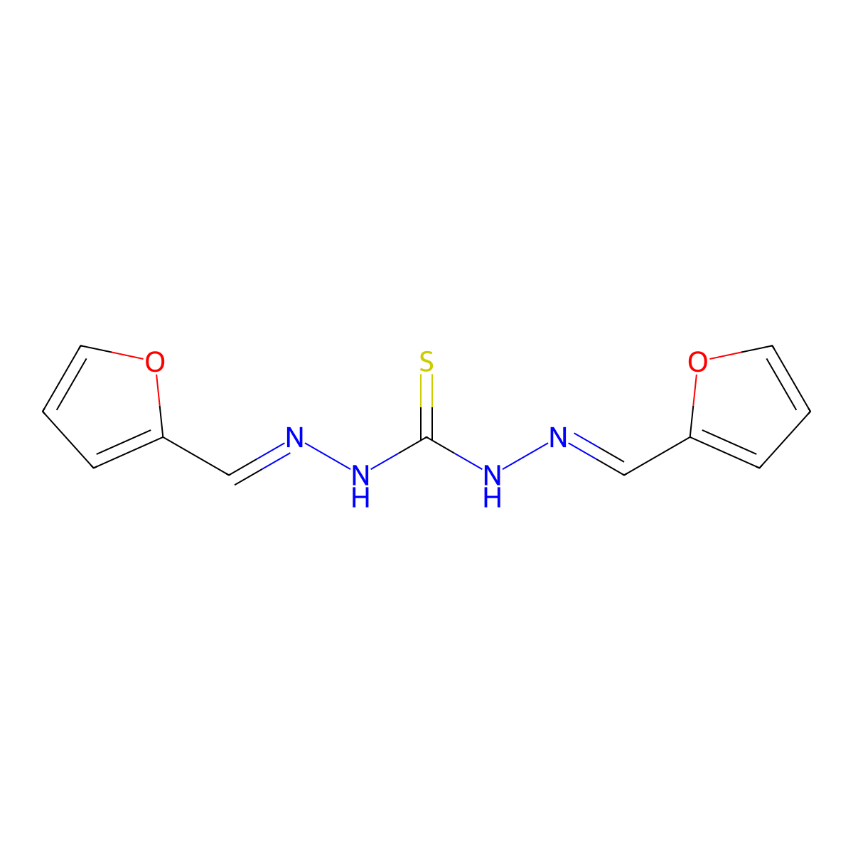 Carbonothioic dihydrazide, bis(2-furanylmethylene)- molecular structure, CAS 6264-52-4
