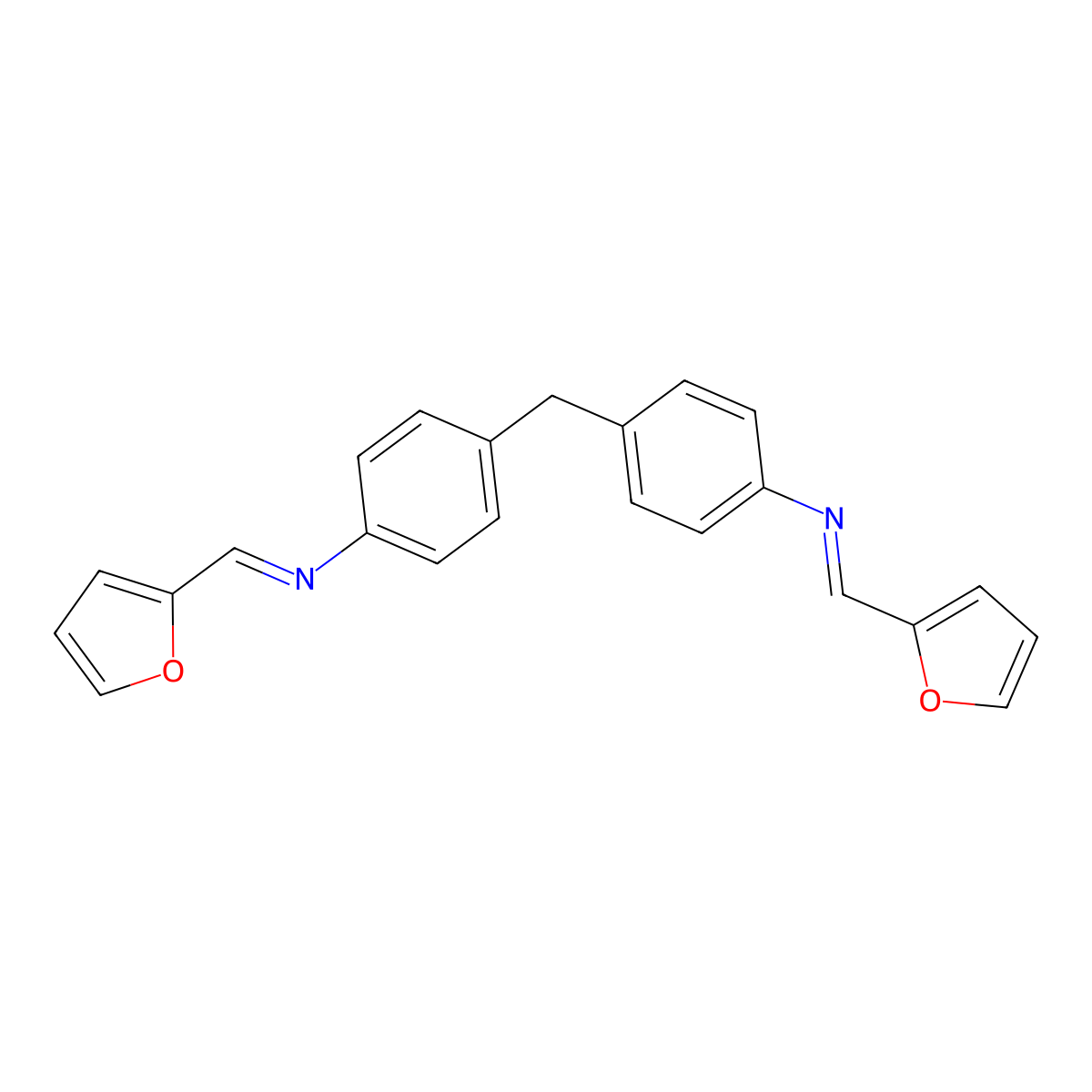 4,4'-Methylenebis(N-furfurylideneaniline) molecular structure, CAS 6264-59-1