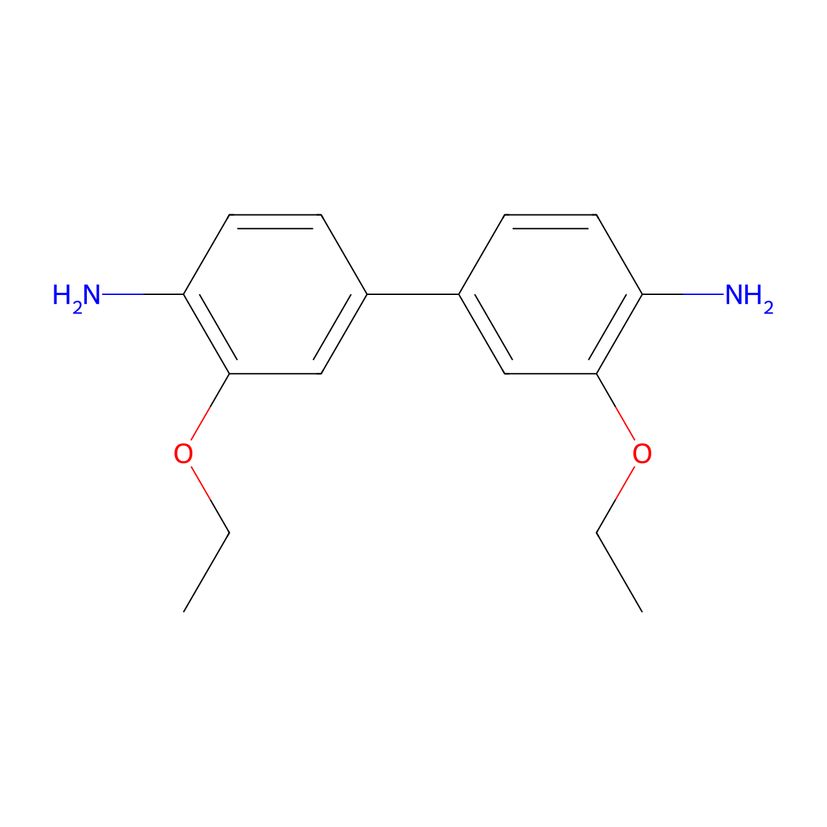 3,3'-Diethoxybiphenyl-4,4'-diamine molecular structure, CAS 6264-77-3