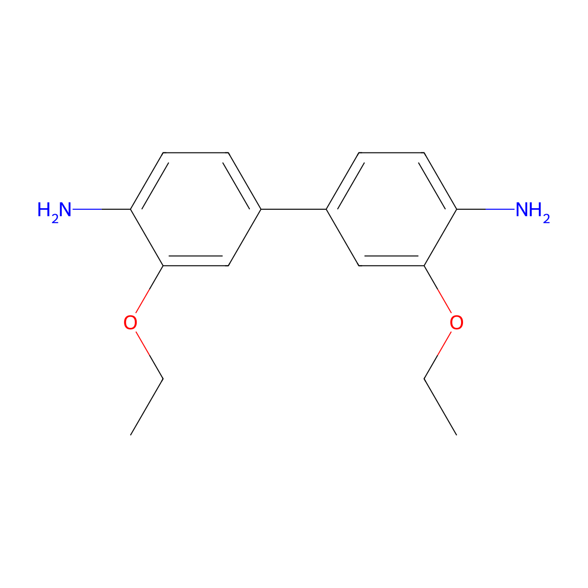3,3'-Diethoxybiphenyl-4,4'-diamine molecular structure, CAS 6264-77-3