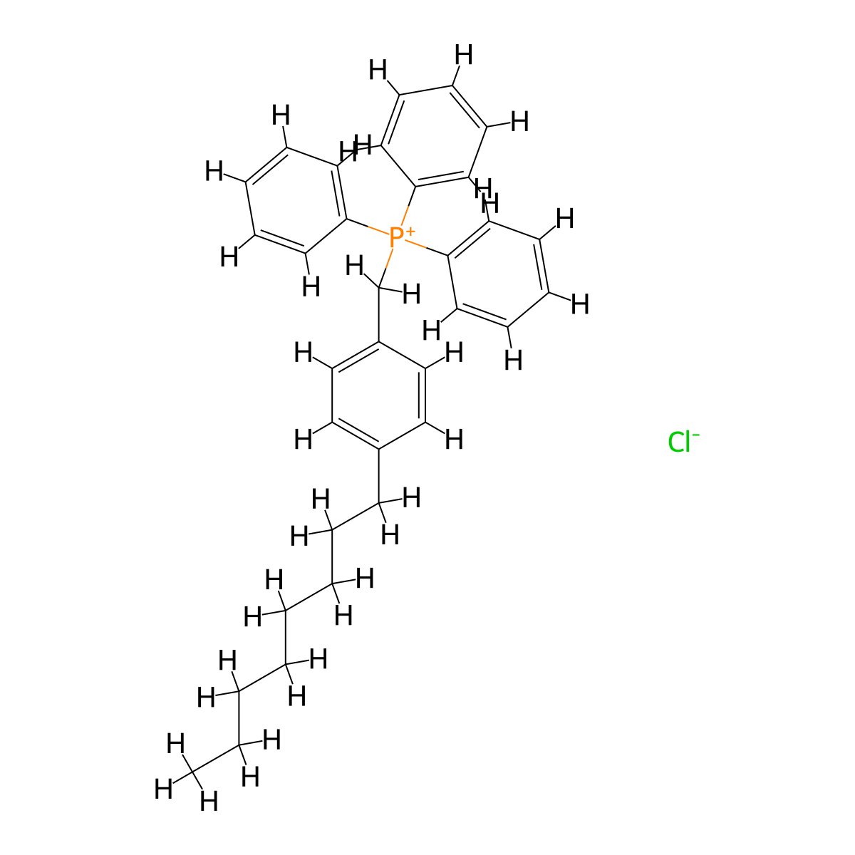 (4-Octylbenzyl)(triphenyl)phosphonium chloride molecular structure, CAS 62640-29-3