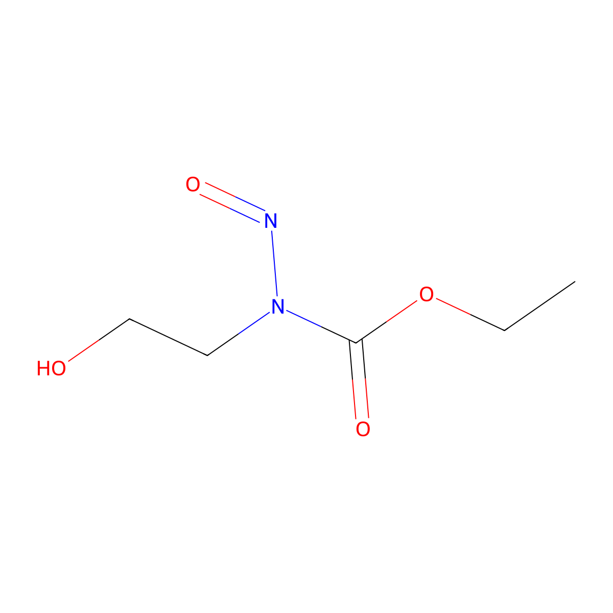 Ethyl N-2-hydroxyethylnitrosocarbamate molecular structure, CAS 62641-68-3