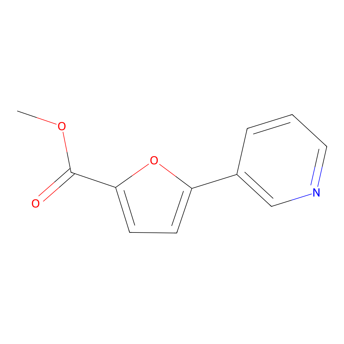 Methyl 5-(pyridin-3-yl)furan-2-carboxylate molecular structure, CAS 62642-13-1