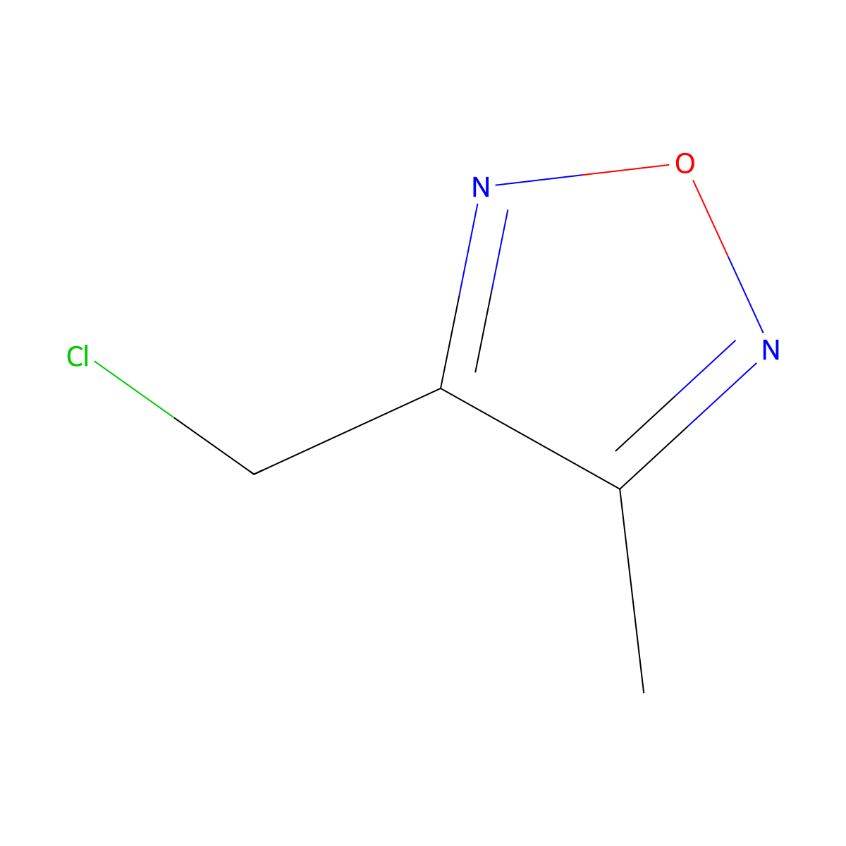 3-(Chloromethyl)-4-methyl-1,2,5-oxadiazole molecular structure, CAS 62642-47-1