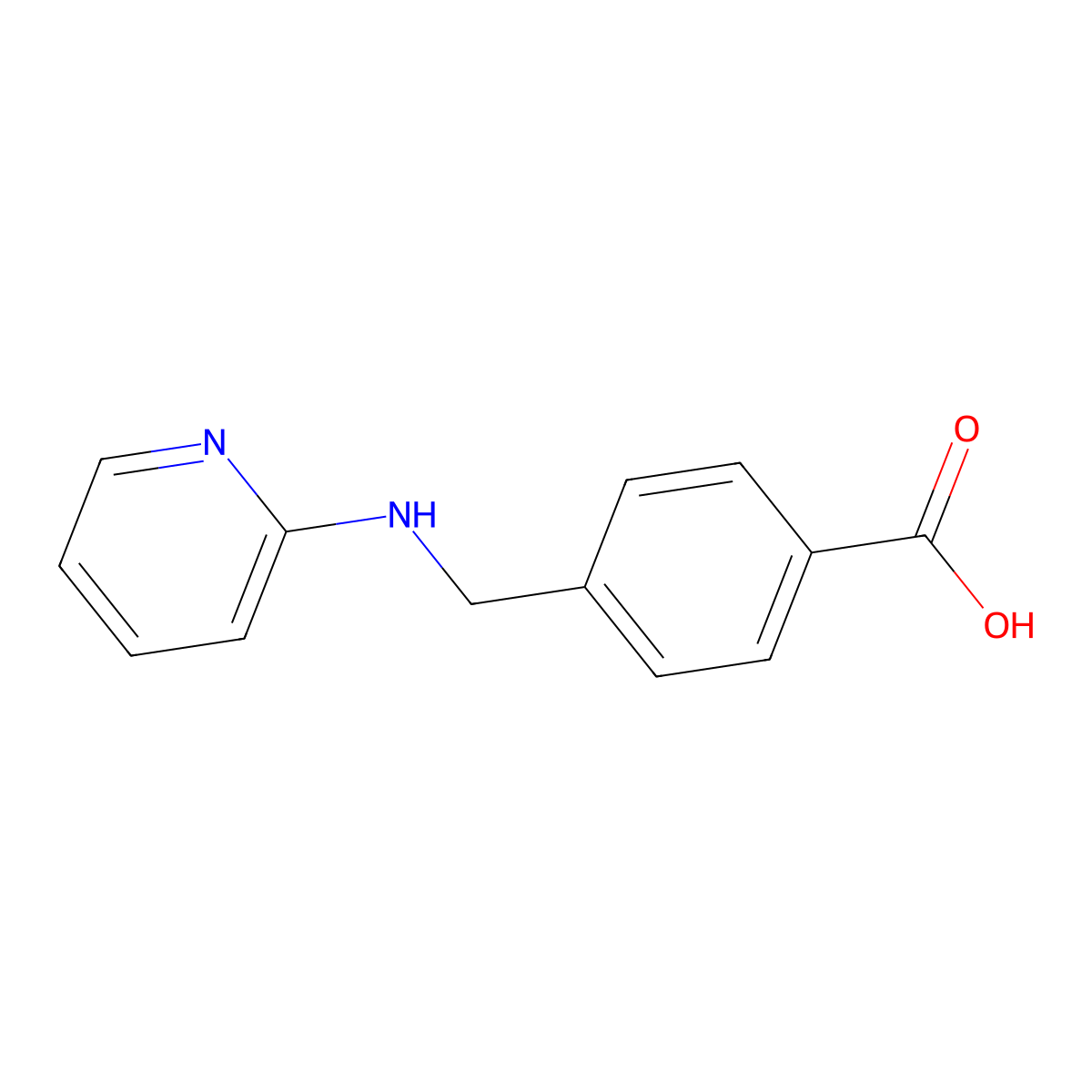 Benzoic acid, 4-[(2-pyridinylamino)methyl]- molecular structure, CAS 62642-67-5