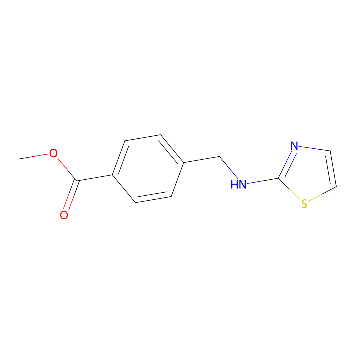Benzoic acid, 4-[(2-thiazolylamino)methyl]-, methyl ester molecular structure, CAS 62642-69-7