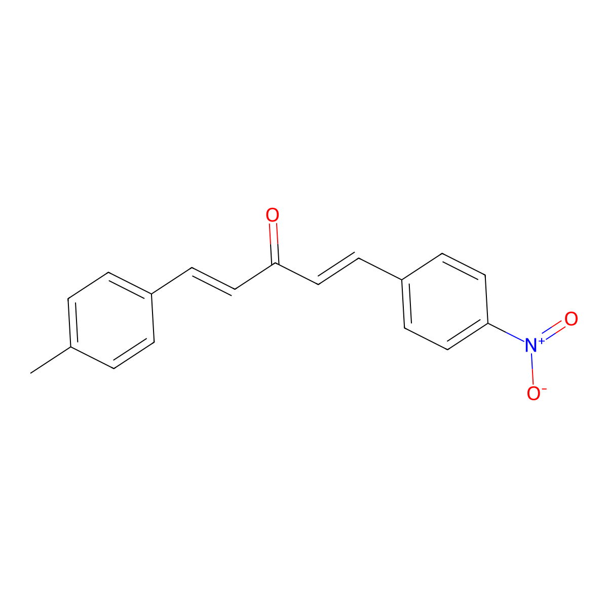 1-(4-Methylphenyl)-5-(4-nitrophenyl)penta-1,4-dien-3-one molecular structure, CAS 62643-57-6