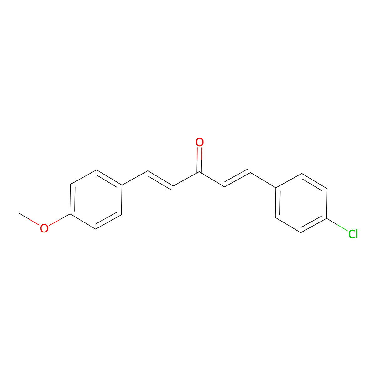 1-(4-Chlorophenyl)-5-(4-methoxyphenyl)penta-1,4-dien-3-one molecular structure, CAS 62643-61-2