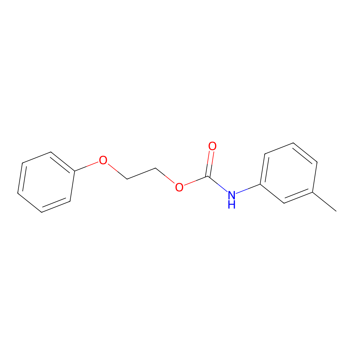 2-Phenoxyethyl (3-methylphenyl)carbamate molecular structure, CAS 62643-98-5