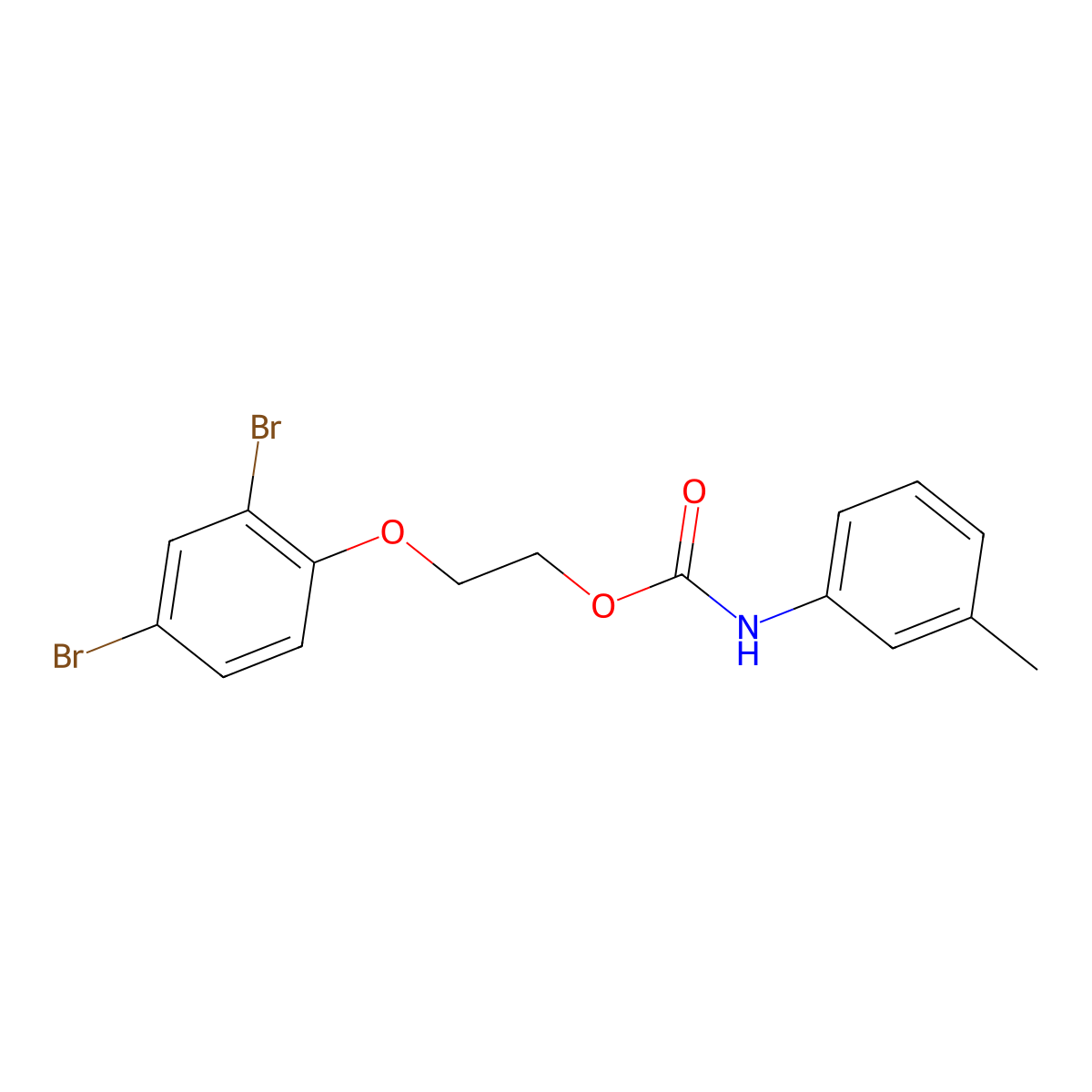 Carbamic acid, (3-methylphenyl)-, 2-(2,4-dibromophenoxy)ethyl ester molecular structure, CAS 62644-07-9