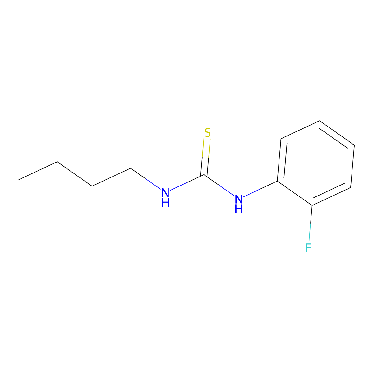 1-Butyl-3-(2-fluorophenyl)thiourea molecular structure, CAS 62644-11-5