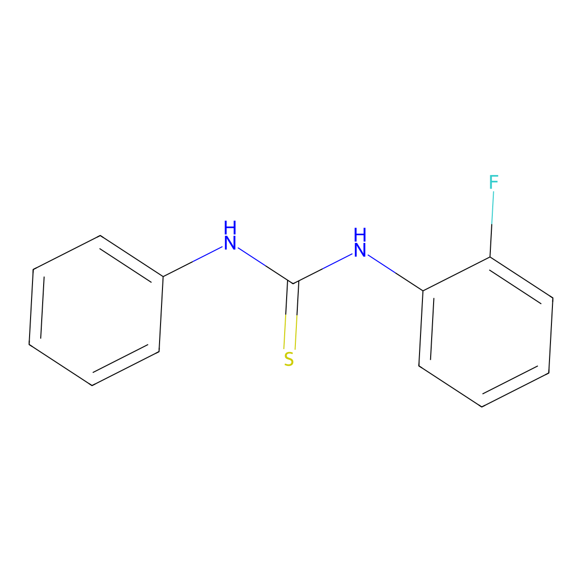 1-(2-Fluorophenyl)-3-phenylthiourea molecular structure, CAS 62644-13-7