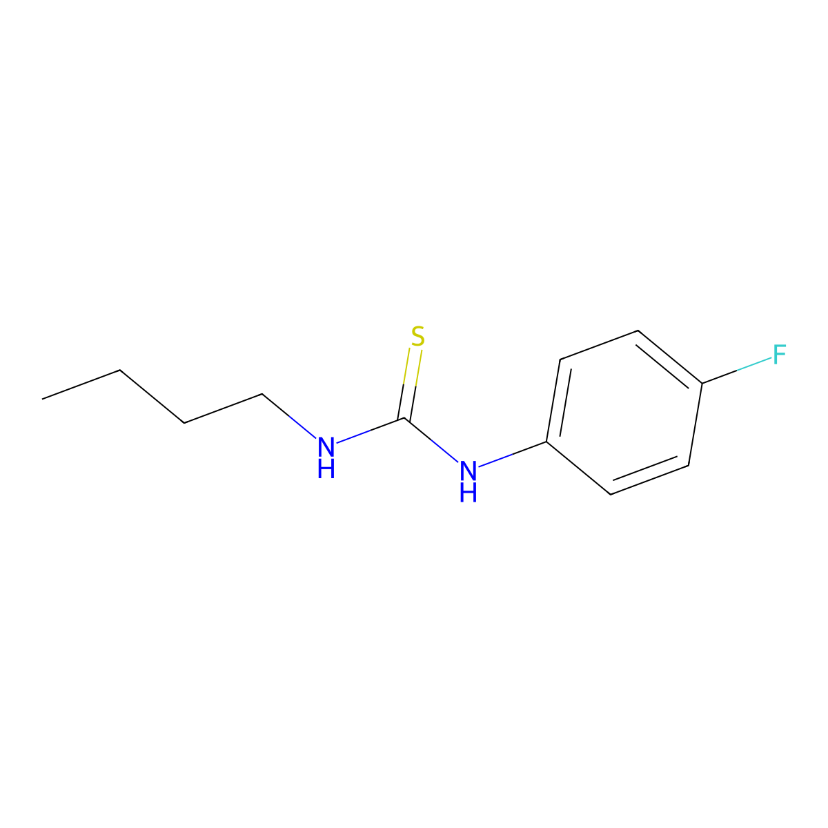 N-butyl-N'-(4-fluorophenyl)thiourea molecular structure, CAS 62644-17-1