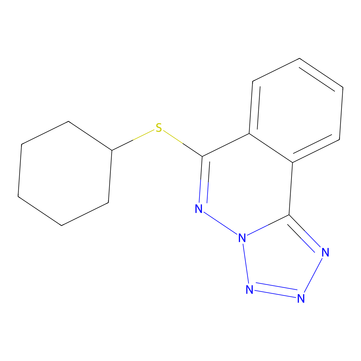 6-(Cyclohexylsulfanyl)tetrazolo[5,1-a]phthalazine molecular structure, CAS 62645-38-9