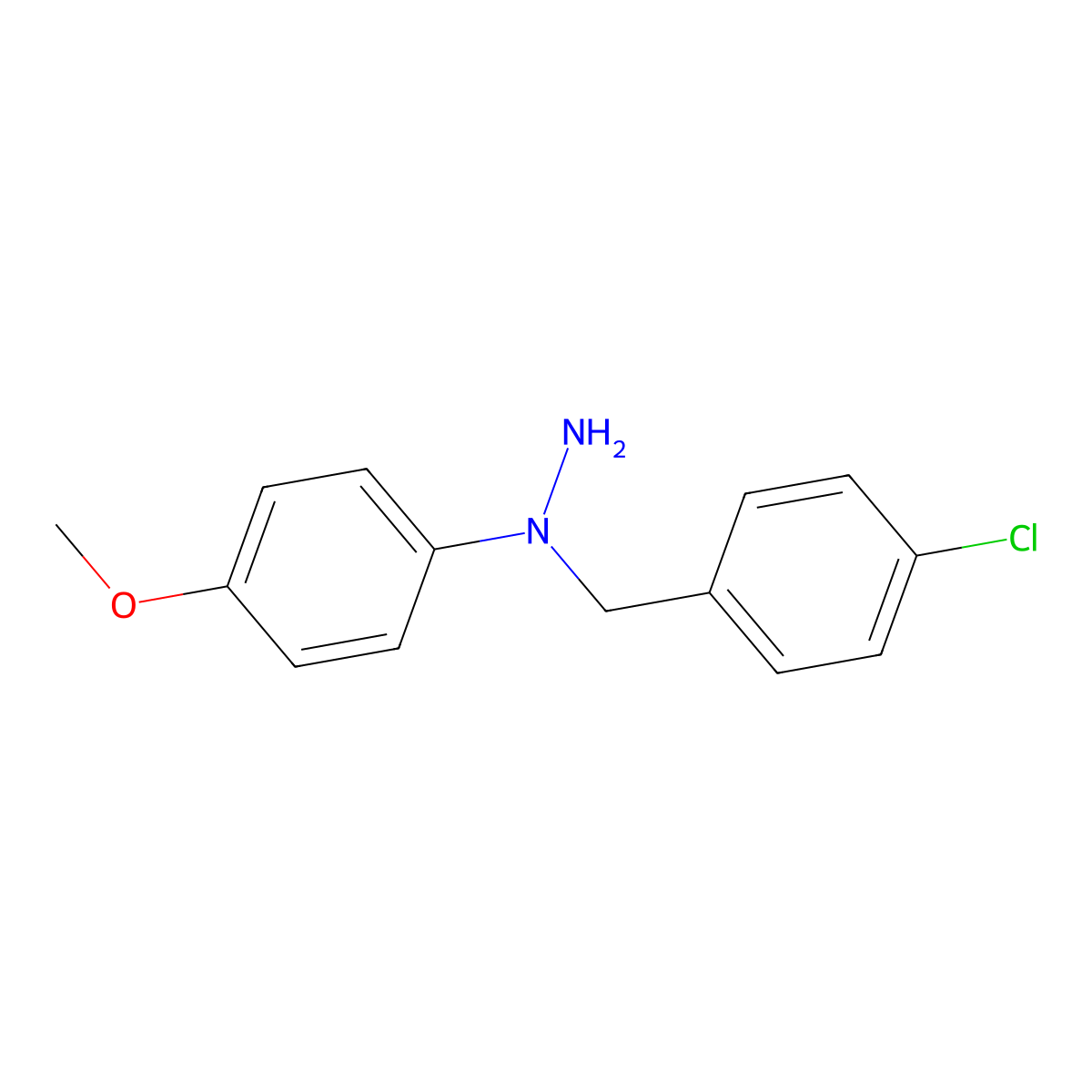 1-(4-Chlorobenzyl)-1-(4-methoxyphenyl)hydrazine molecular structure, CAS 62646-04-2