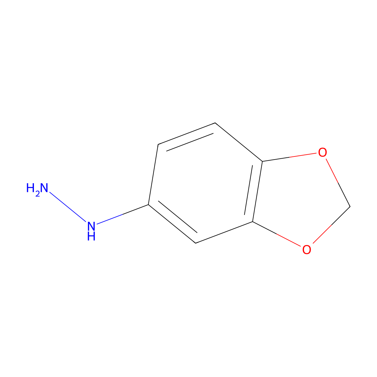 1,3-Benzodioxol-5-ylhydrazine molecular structure, CAS 62646-09-7
