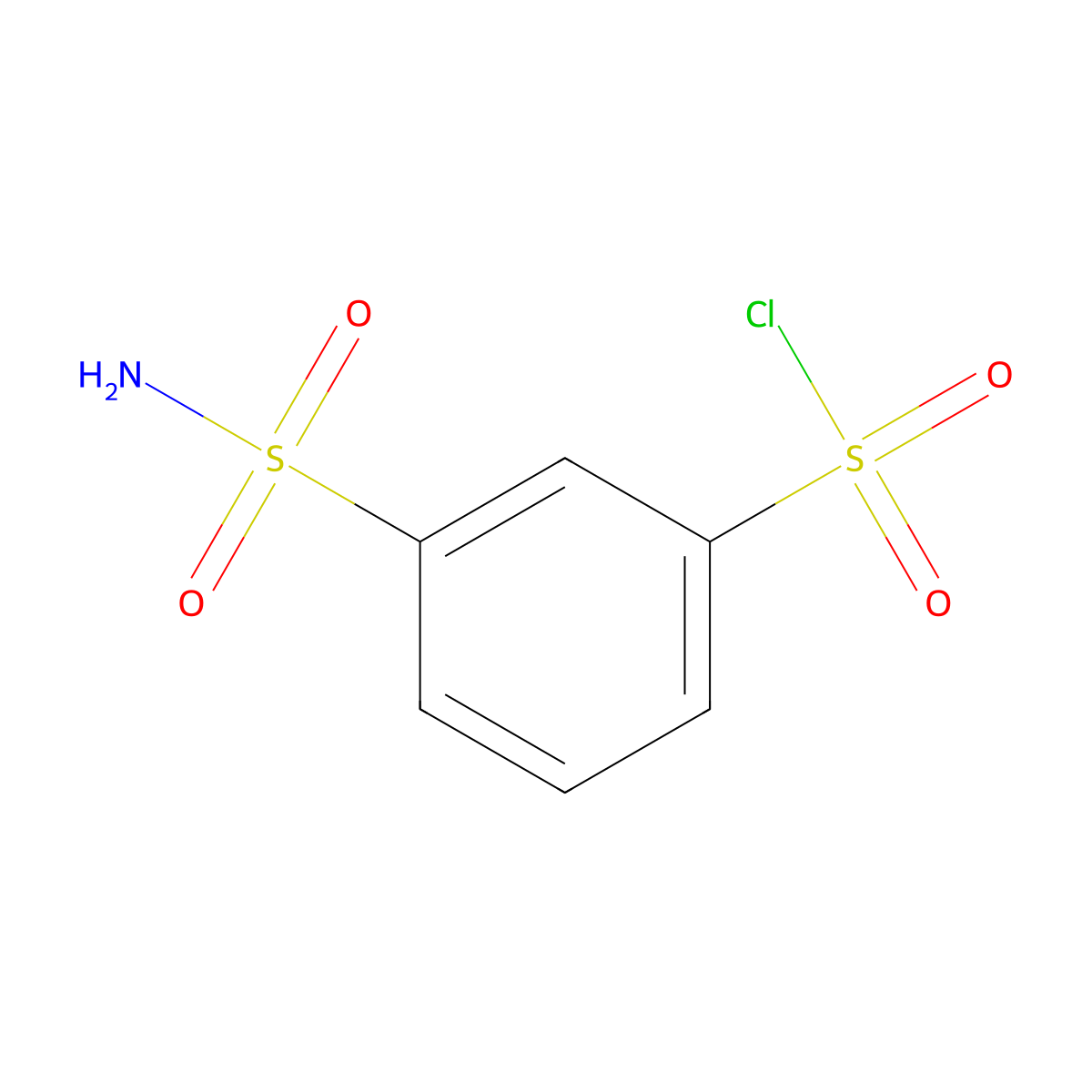 3-Sulfamoylbenzene-1-sulfonyl chloride molecular structure, CAS 62646-47-3
